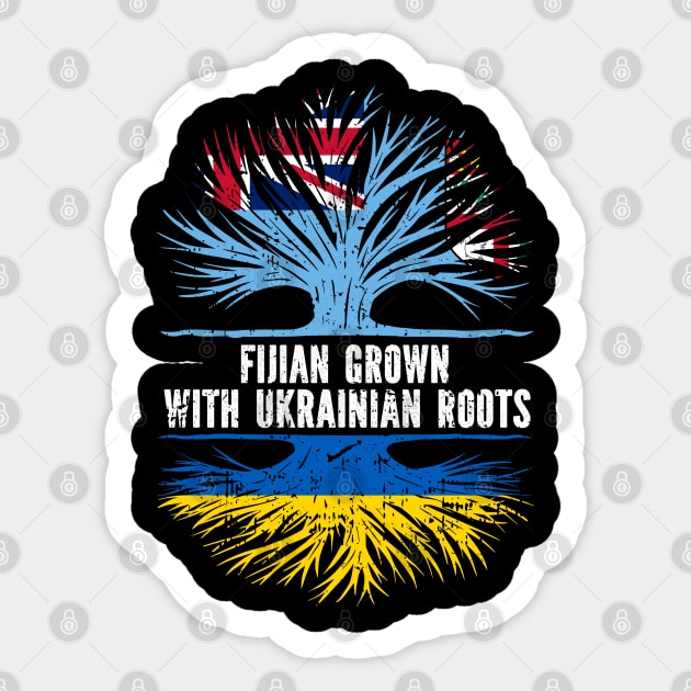 Fijian Grown with Ukrainian Roots Flag Sticker by silvercoin